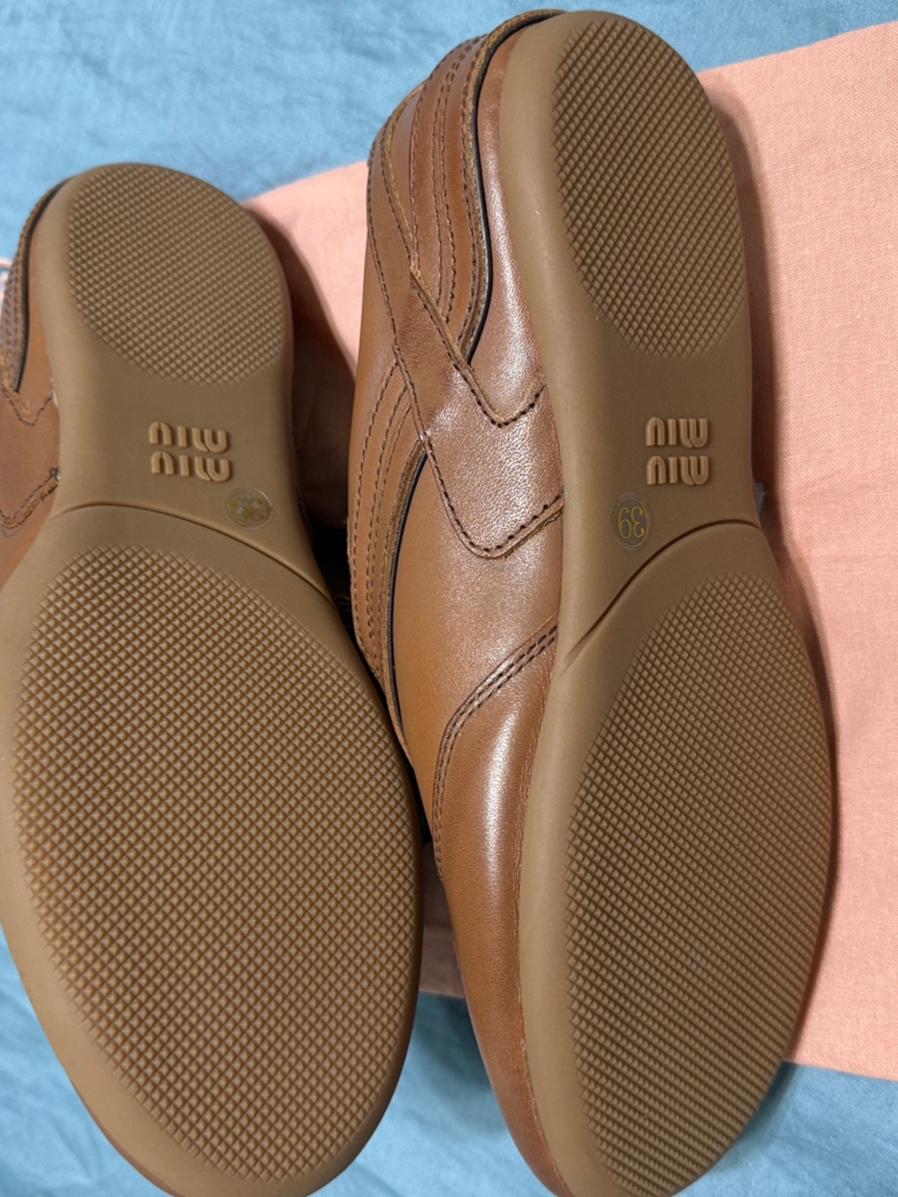 Miu Miu Brown Leather Women's Low-Top Sneakers - Picture 5 of 5